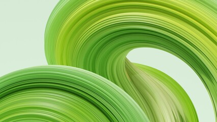 Poster - Abstract 3d rendering of twisted lines. Modern green background design, illustration of a futuristic shape