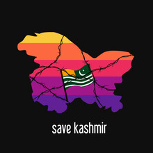 Illustration Vector Of Save Kashmir Perfect For Print,poster,apparel,etc.
