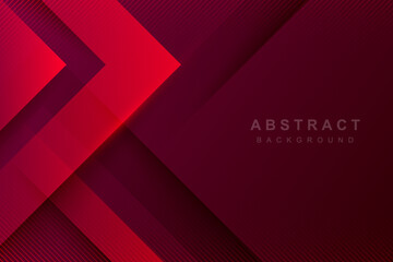 Wall Mural - dark red gradient abstract background with futuristic transparent lines and shadows