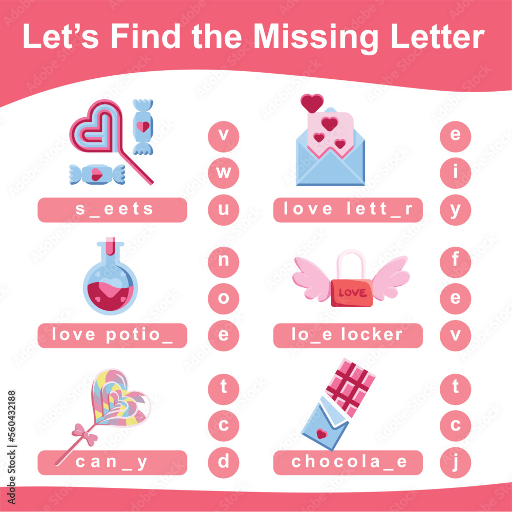 Missing letter worksheet. Kids educational game. Worksheet for ...