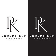 Wall Mural - luxury rk , kr , k , r letter logo template with elegant and unique monogram. logo for business card