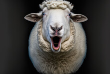 Witty Sheep Sheep Portrait With Tongue Out. Generative AI
