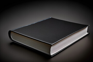 Poster - closed book isolated on black background with large free blank copy space, macro shot photo. beautif
