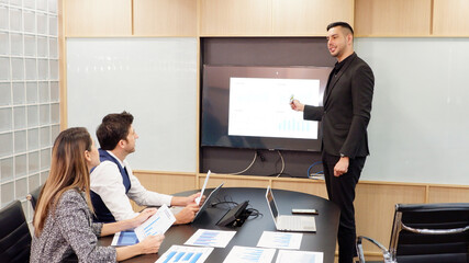 Wall Mural - Executives and staff meeting for consultation.