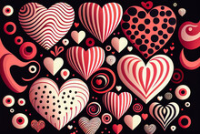 Colorful Hearts Background. Generative AI