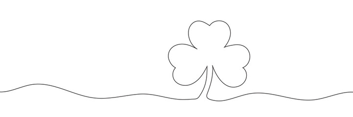 Canvas Print - Clover leaf. continuous drawn one line. Vector illustration