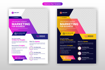 Wall Mural - creative corporate business marketing conference flyer brochure template design, abstract business w