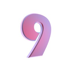 Poster - Purple volumetric 3D figure. Numbering. Decor.