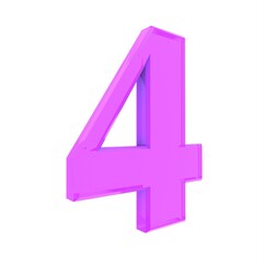 Poster - Purple volumetric 3D figure. Numbering. Decor.
