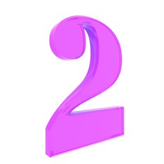 Poster - Purple volumetric 3D figure. Numbering. Decor.