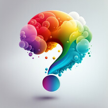 Rainbow Colored Question Mark. Generative AI