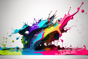 Poster - A paint splash. undefined background. Generative AI