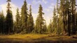 © Korney - Painting, spruce forest, painted with oil paints.