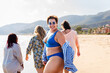 © oneinchpunch - Group of beautiful plus size women with swimwear bonding and having fun at the beach - Group of curvy female friends enjoying summertime at the sea, concepts about body acceptance, body positive