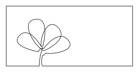 Canvas Print - continuous line drawing of flower invitation card design - PNG image with transparent background