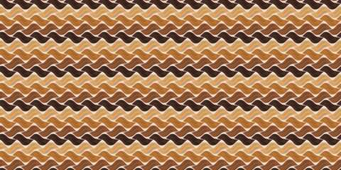 Poster - Coffee wavy pattern. Print for textiles, notebooks, wallpaper, packaging, interior, cups. Vector seamless pattern in coffee color.