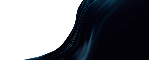Poster - abstract blue wave background, night simple and elegant 3d render wallpaper