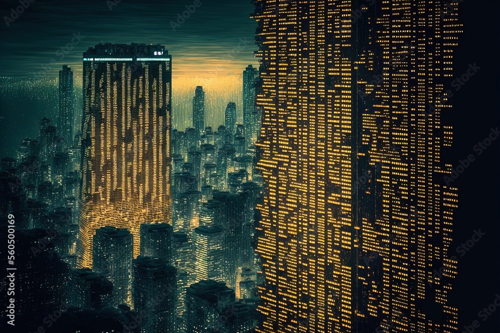 Digital City. A city created by artificial intelligence through coding ...