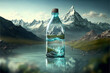 Mineral water. Water advertisement. AI generation