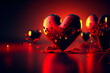 © YuliiaMazurkevych - Holiday Greeting Card for Valentine's Day with heart background love valentine concept 3d render.