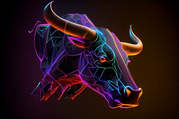 Abstract crypto bull created with Generative Ai