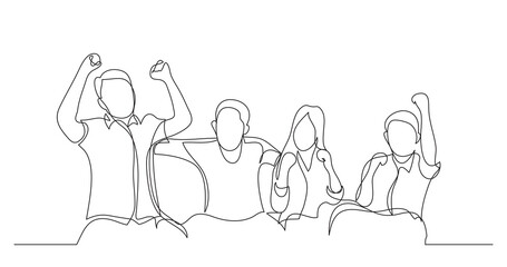 Wall Mural - group of cheering happy friends having fun on sofa - png image with transparent background