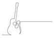 © OneLineStock - continuous line drawing acoustic guitar - PNG image with transparent background