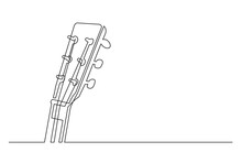 Continuous Line Drawing Acoustic Guitar Headstock - PNG Image With Transparent Background