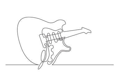 Wall Mural - continuous line drawing electric guitar with single coil pickups - PNG image with transparent background