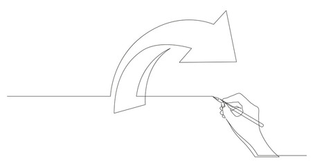 Poster - hand drawing business concept sketch of arrow 4 - png image with transparent background