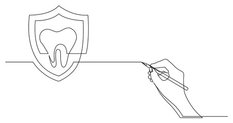 Poster - hand drawing business concept sketch of dental health protection - PNG image with transparent background