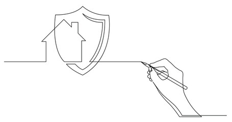 Poster - hand drawing business concept sketch of home security - PNG image with transparent background