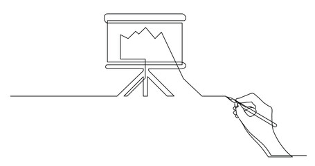 Sticker - hand drawing business concept sketch of presentation board with falling diagram - PNG image with transparent background