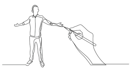 Wall Mural - hand drawing business concept sketch of standing man - PNG image with transparent background