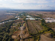 Aerial view of Maritsa River near village of Orizari, Bulgaria