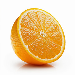 Wall Mural - Half an orange on a white background