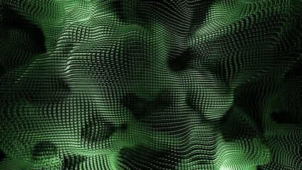 Aufkleber - Virtual waves from points. Design. Technological virtual vibrations with wave points. Futuristic computer structure with waves and dots