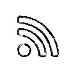 brush stroke hand drawn icon of wi fi wireless network - PNG image with transparent background