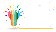 © kornetka - Rainbow abstract light bulb on white background. Banner light bulb idea