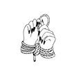 © ahmad yusup - vector illustration of hands tied to a rope