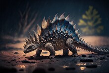 Stegosaurus Dinosaur, Ancient Herbivore Dinosaur, Extinct Animal. Generative AI