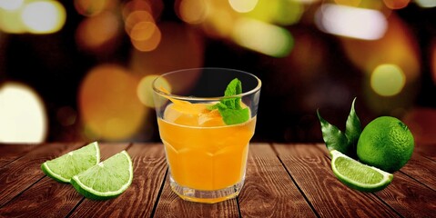 Canvas Print - Tasty sweet alcohol cocktail drink in glass