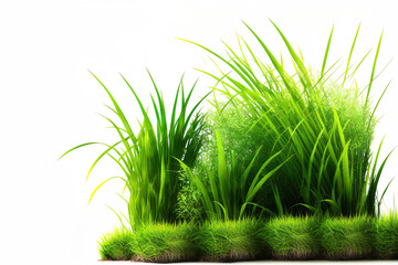 Sticker - Border of green grass isolated on white. the assortment of grass. Philippines Grass The front yard is particularly popular with this grass, which is native to Thailand. Generative AI