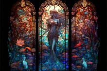 Mermaid Stained Glass Window Free Stock Photo - Public Domain Pictures
