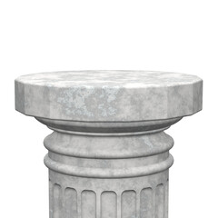 white column pedestal isolated on transparent background