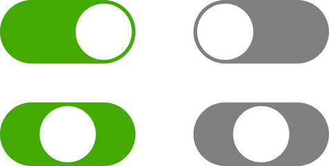 Poster - On Off Switch Button Slider Icon Set. Vector Image.