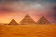 Pyramids in Cairo, Egypt taken in January 2022