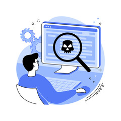 Poster - Malware analyst isolated cartoon vector illustrations.