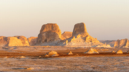 Wall Mural - White desert in western Egypt taken in January 2022