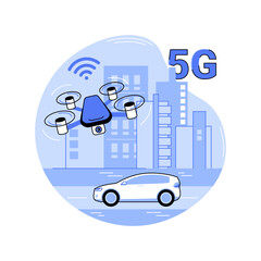 5G drones isolated cartoon vector illustrations.